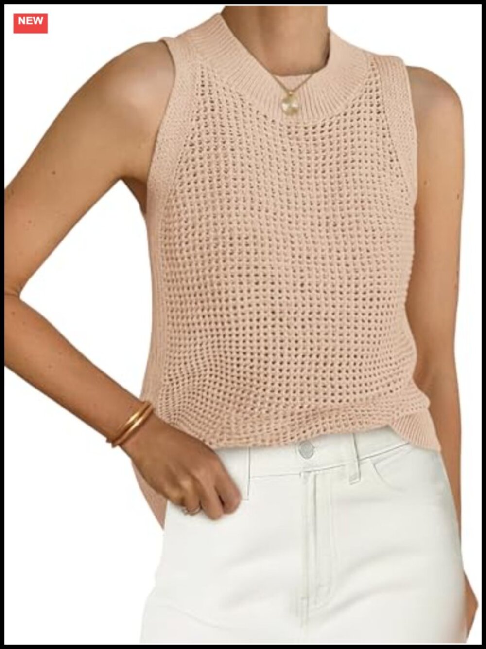 Women's Crochet Knit Tank Top Sleeveless Halter Boho Summer Knit